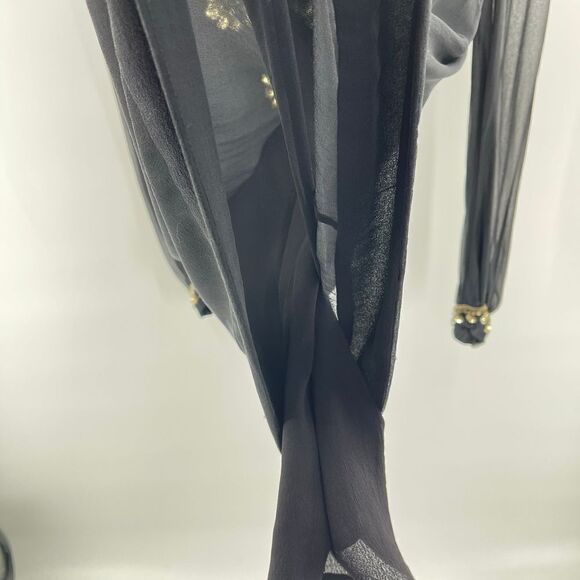 French Connection Women's Black Mini Dress With Beads Sequins Size 4 - Picture 10 of 15